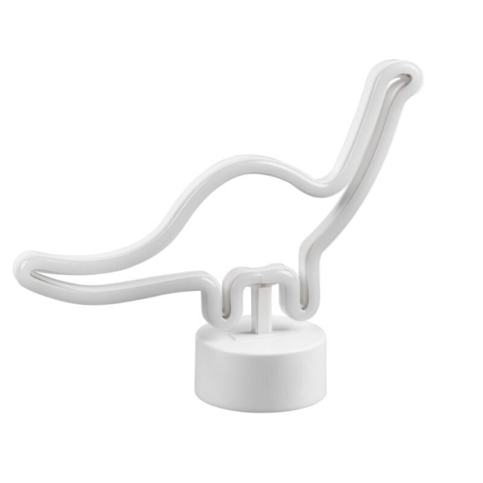 Biała lampa stołowa dla dzieci plastikowa, Dino, 2W, 3000K LED, z przełącznik