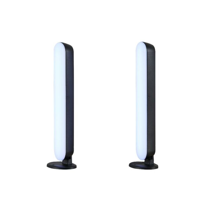 2 czarne lampy stołowe nowoczesne, Umit, 3W, RGB LED, z pilot