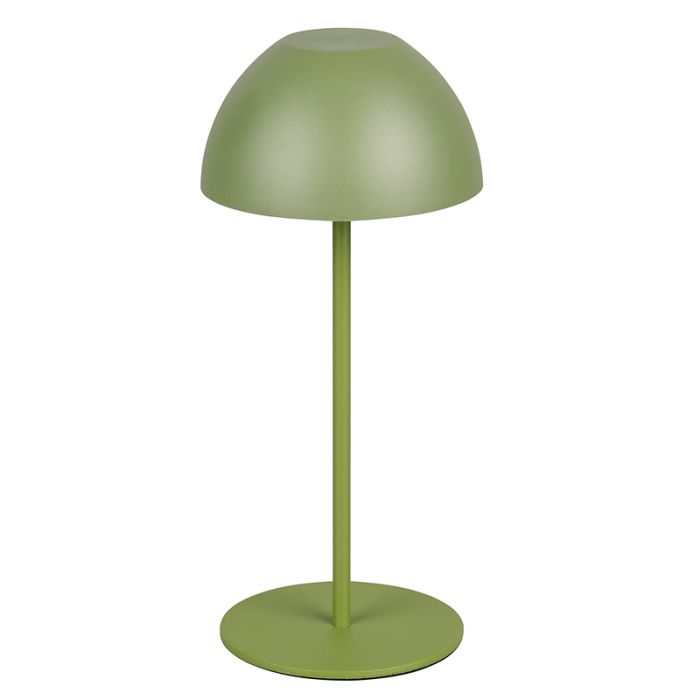 Zielona lampa stołowa akumulatorowa plastikowa, Mikhail, 2W, 3000K LED, IP44, z dotykowy ściemniacz