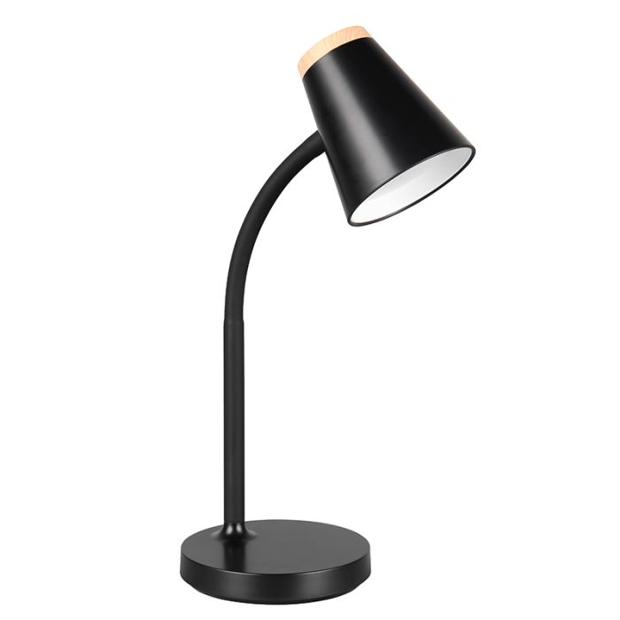 Czarna lampa stołowa nowoczesna, Rahul, 4,5W, 3000K LED, z przełącznik