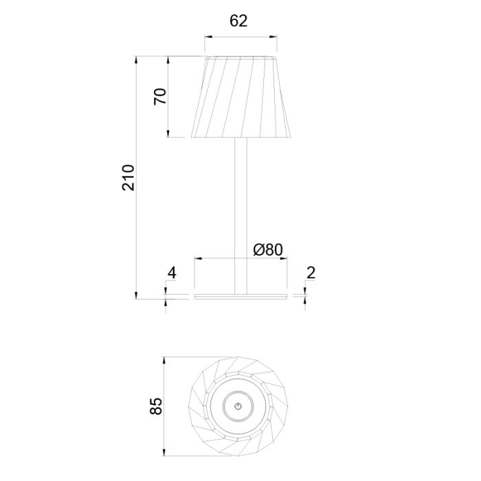 Biała lampa stołowa akumulatorowa metalowa, Priya, 1,6W, regulowana ciepła do zimnej bieli LED, ściemniana w 3 krokach
