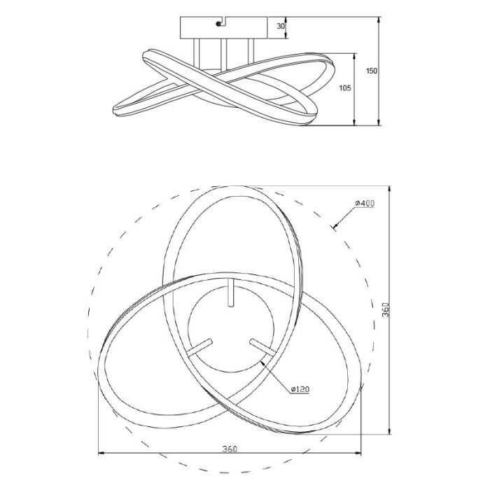 Biała lampa sufitowa design, Suat, 16W, 4000K LED