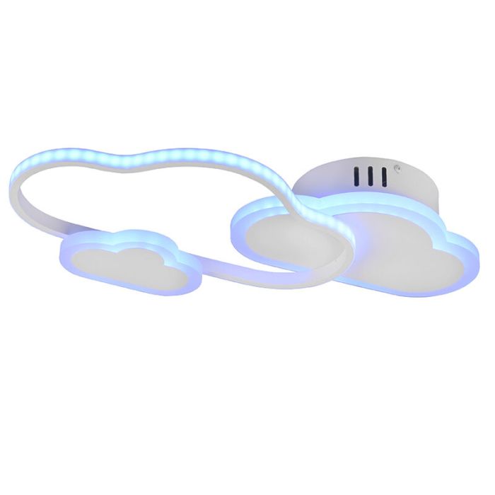 Biała lampa sufitowa dla dzieci nowoczesna, Cemil, 29W, RGBW LED, z pilot