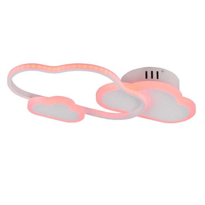Biała lampa sufitowa dla dzieci nowoczesna, Cemil, 29W, RGBW LED, z pilot