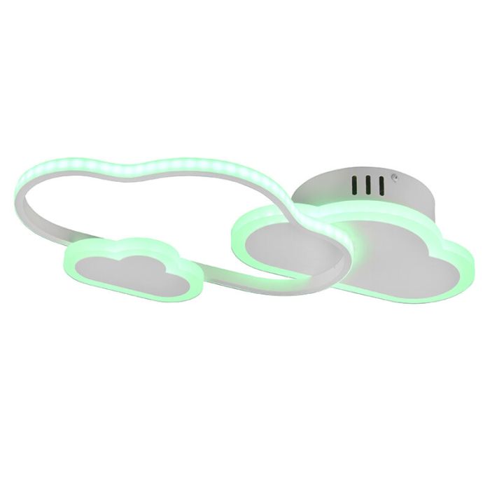Biała lampa sufitowa dla dzieci nowoczesna, Cemil, 29W, RGBW LED, z pilot