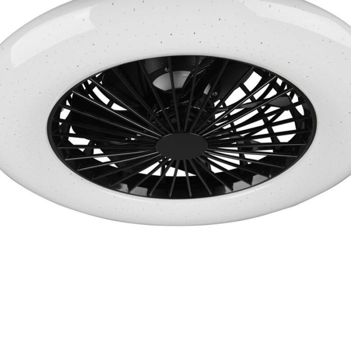 Czarny wentylator sufitowy nowoczesny, Damyan, 30W, regulowana ciepła do zimnej bieli LED, z pilot