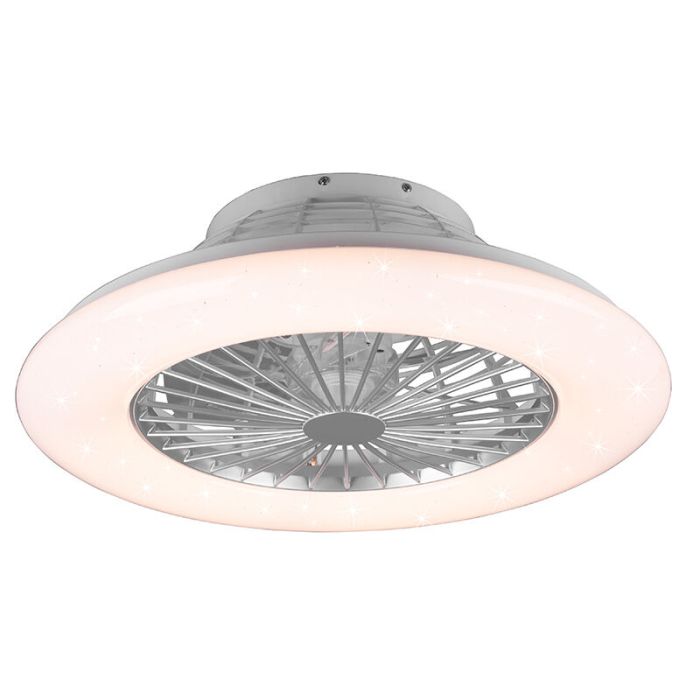 Szary wentylator sufitowy nowoczesny, Damyan, 30W, RGBW LED, z pilot