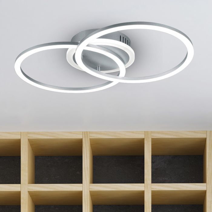 Ciemnoszary plafon sufitowy nowoczesny, Semira, 25W, 3000K LED