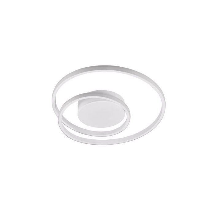 Biały plafon sufitowy nowoczesny, Sassandra, 22W, 3000K LED, ściemniana w 3 krokach