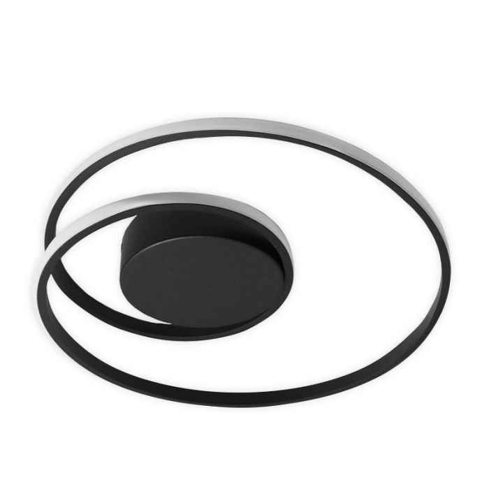 Czarny plafon sufitowy nowoczesny, Sassandra, 22W, 3000K LED, ściemniana w 3 krokach