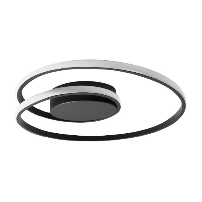 Czarny plafon sufitowy nowoczesny, Sassandra, 22W, 3000K LED, ściemniana w 3 krokach