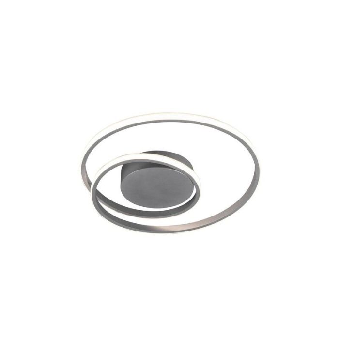 Ciemnoszary plafon sufitowy nowoczesny, Sassandra, 22W, 3000K LED, ściemniana w 3 krokach