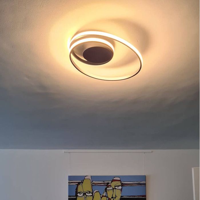 Ciemnoszary plafon sufitowy nowoczesny, Sassandra, 22W, 3000K LED, ściemniana w 3 krokach