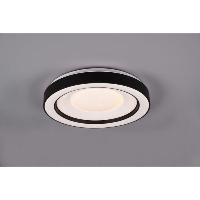 Czarny plafon sufitowy nowoczesny, Navin, 22W, RGBW LED, z pilot