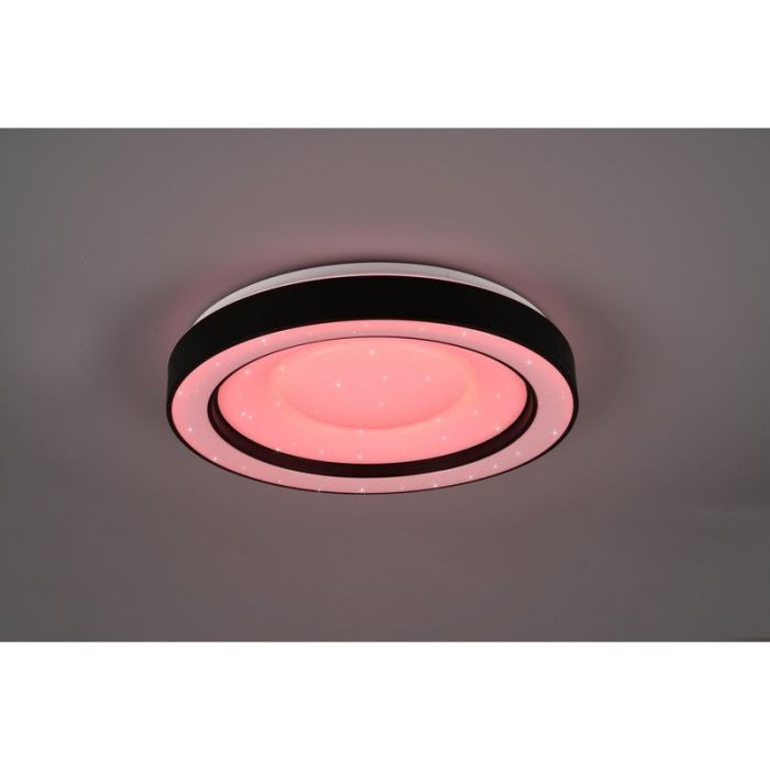 Czarny plafon sufitowy nowoczesny, Navin, 22W, RGBW LED, z pilot