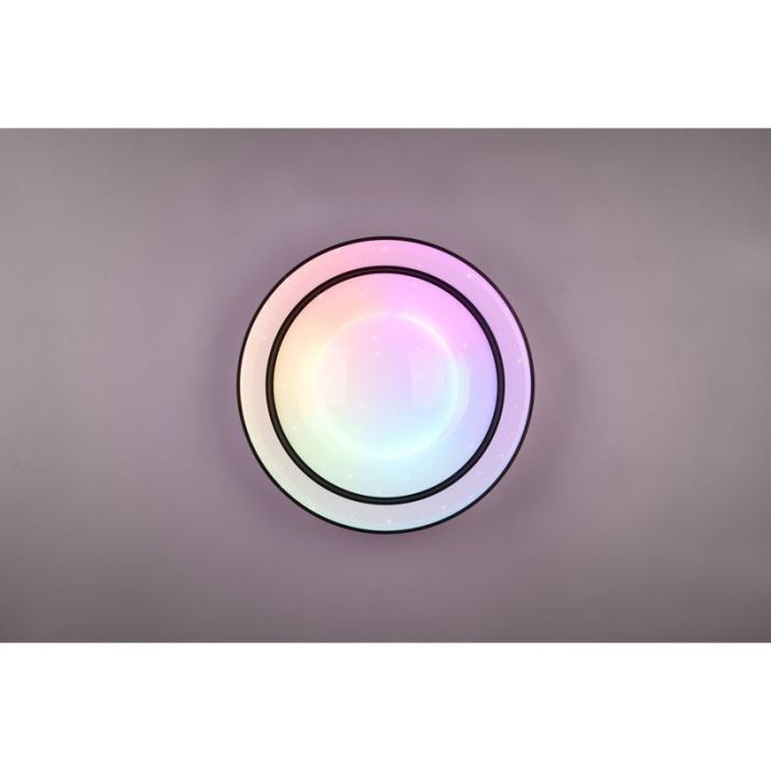 Czarny plafon sufitowy nowoczesny, Navin, 22W, RGBW LED, z pilot