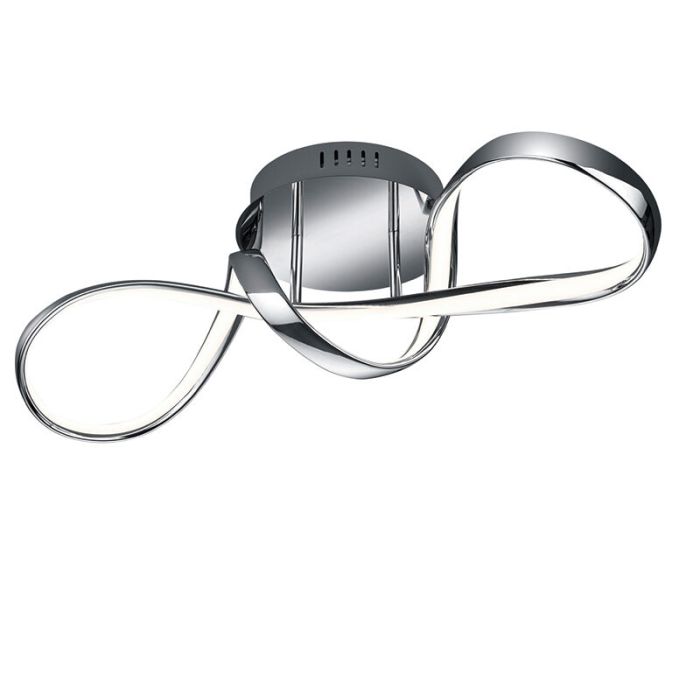 Chromowana lampa sufitowa design, Renso, 28W, 4000K LED, ściemniana w 3 krokach