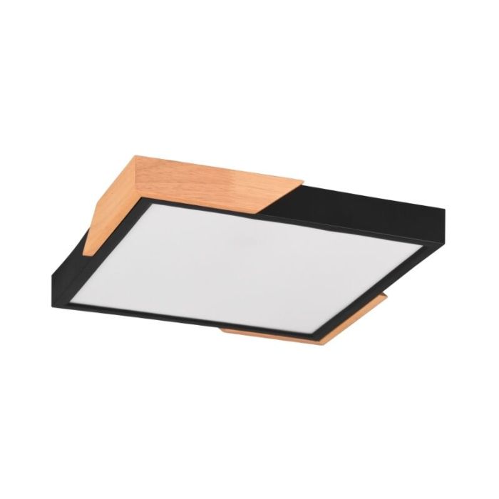 Czarny plafon sufitowy nowoczesny, Selinde, 20W, 3000K LED, ściemniana w 3 krokach