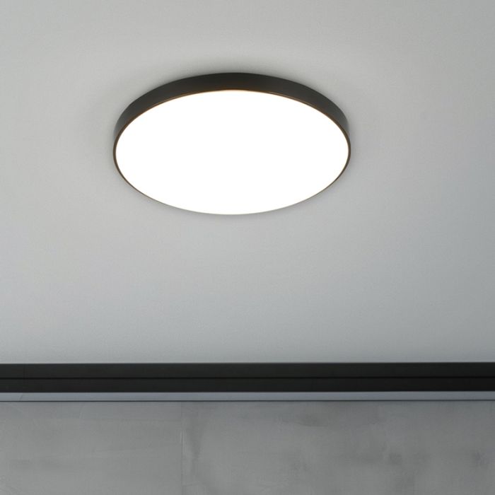 Czarny plafon sufitowy plastikowy, Sharde, 18W, 4000K LED, IP44