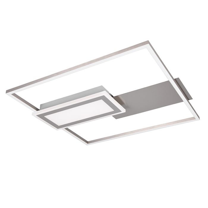 Niklowy plafon sufitowy design, Shun, 32W, regulowana ciepła do zimnej bieli LED