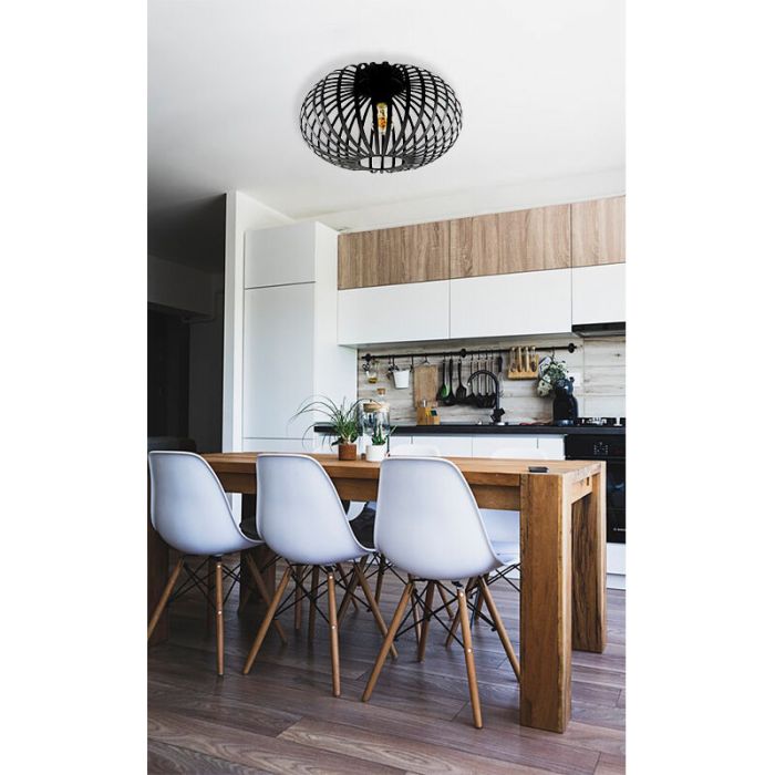 Industrialny plafon sufitowy czarny, Lieve
