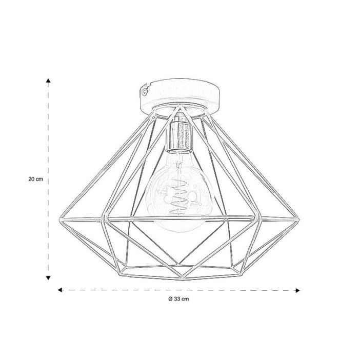Industrialna lampa sufitowa czarna, Merlon