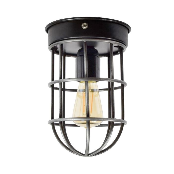 Industrialna lampa sufitowa czarna, Nova