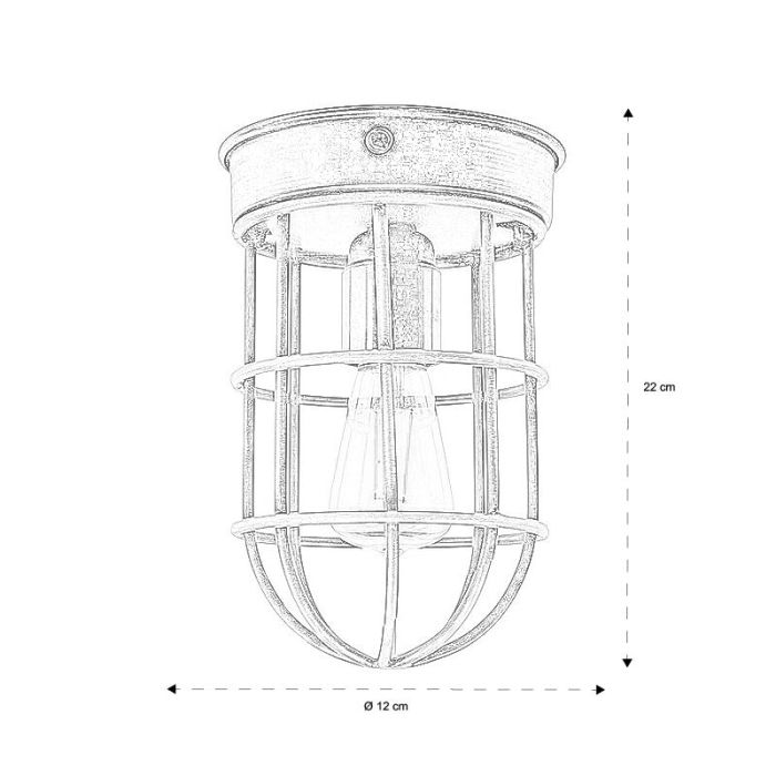 Industrialna lampa sufitowa czarna, Nova