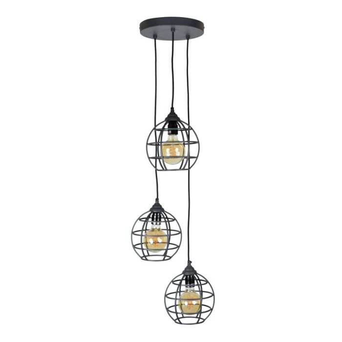 Industrialna lampa wisząca czarna, Roland