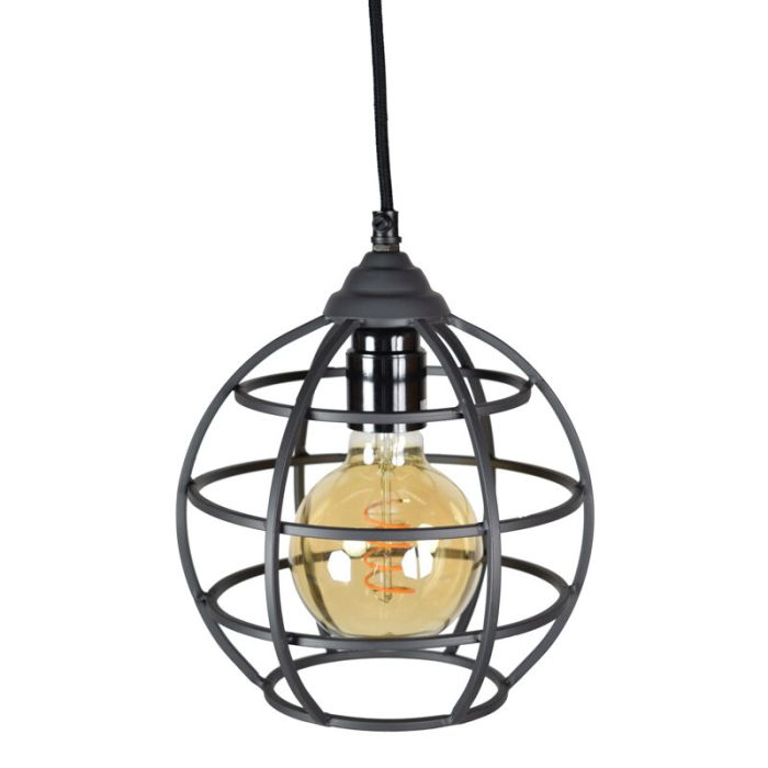 Industrialna lampa wisząca czarna, Roland