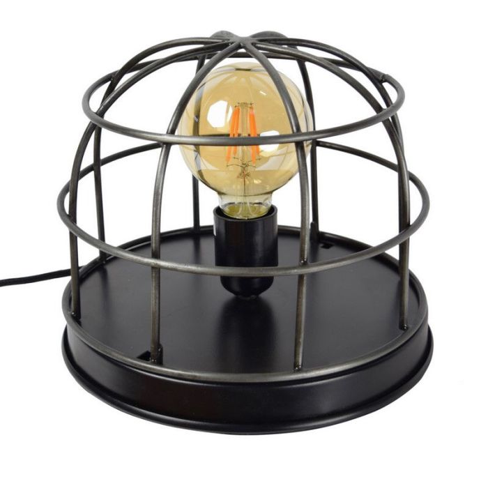 Industrialna lampa stołowa czarna, Nova, z przełącznik