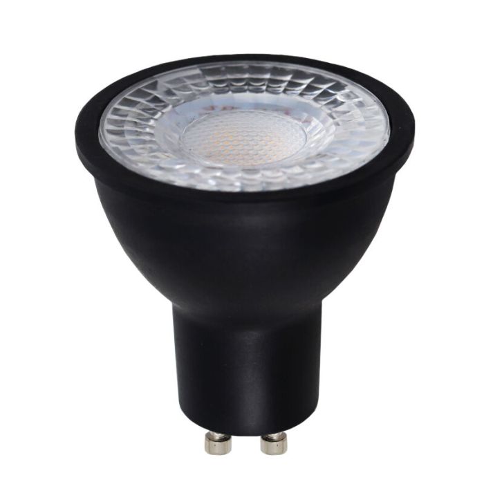 5-pak Czarny spot LED GU10 Antonie, 3 W, 2700 K (ciepła biel)