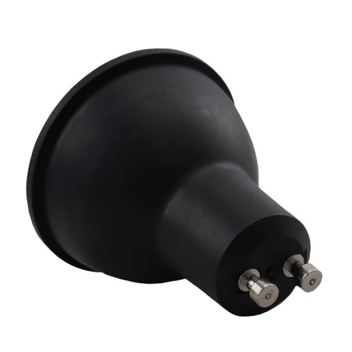 20 sztuk Czarny spot LED GU10 Antonie, 3 W, 2700 K (ciepła biel)