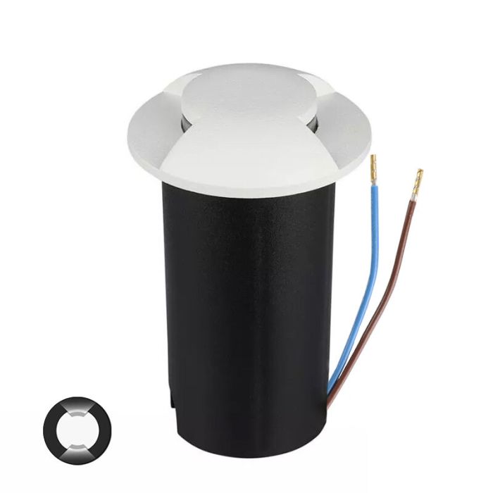Nowoczesna lampa najazdowa biała, Marcus, 1W, 3000K LED, IP67