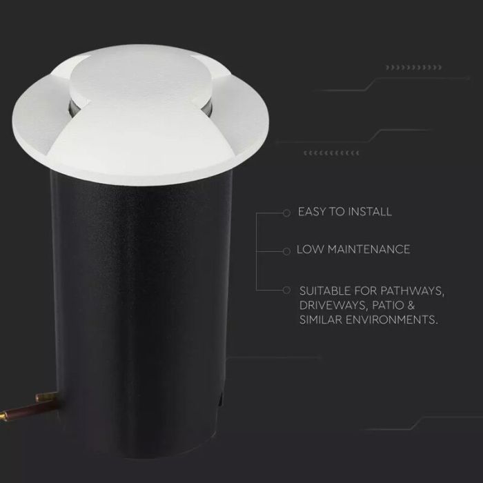 Nowoczesna lampa najazdowa biała, Marcus, 1W, 3000K LED, IP67