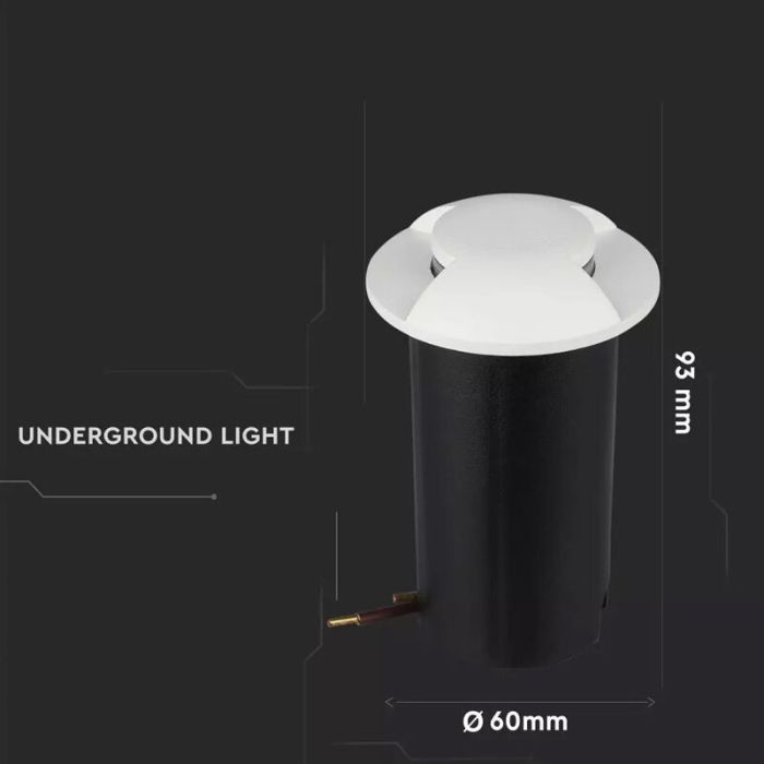 Nowoczesna lampa najazdowa biała, Marcus, 1W, 3000K LED, IP67