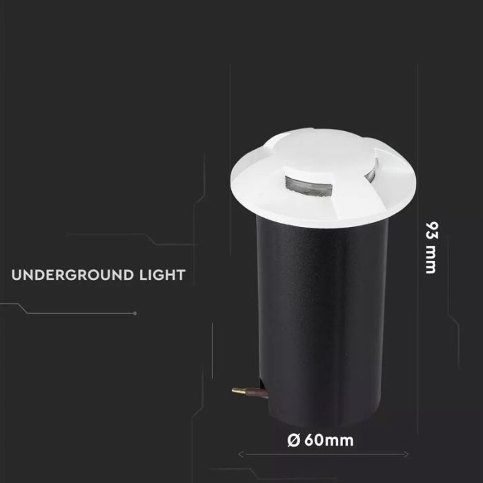 Nowoczesna lampa najazdowa biała, Marcus, 1W, 3000K LED, IP67