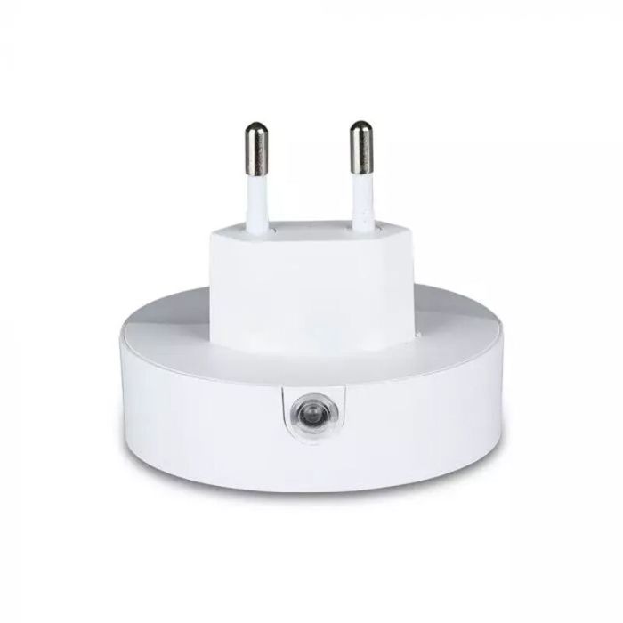 Plastikowa lampka nocna do kontaktu biała, Kyrill, 0,5W, 3000K LED