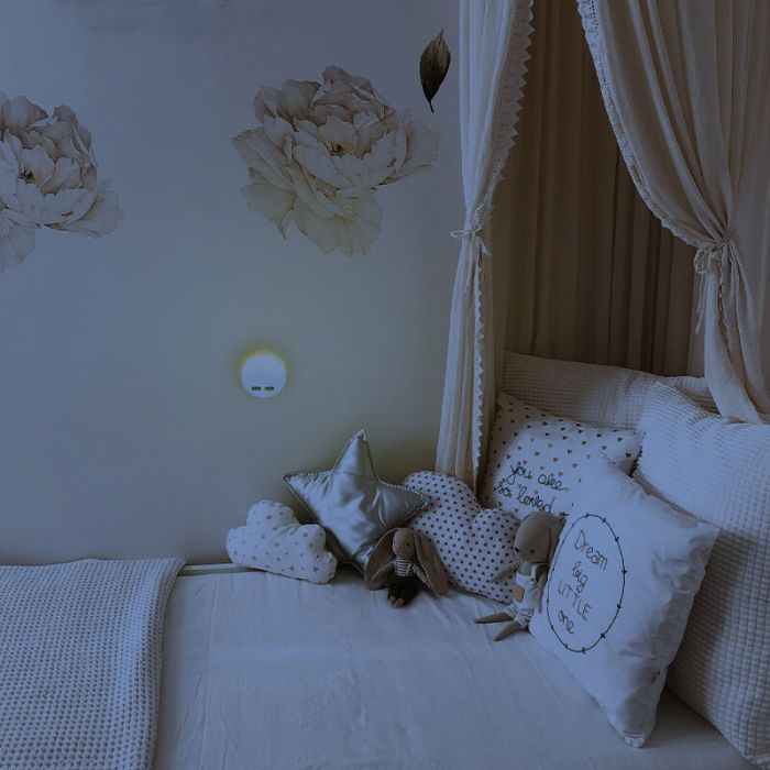 Plastikowa lampka nocna do kontaktu biała, Kyrill, 0,5W, 3000K LED