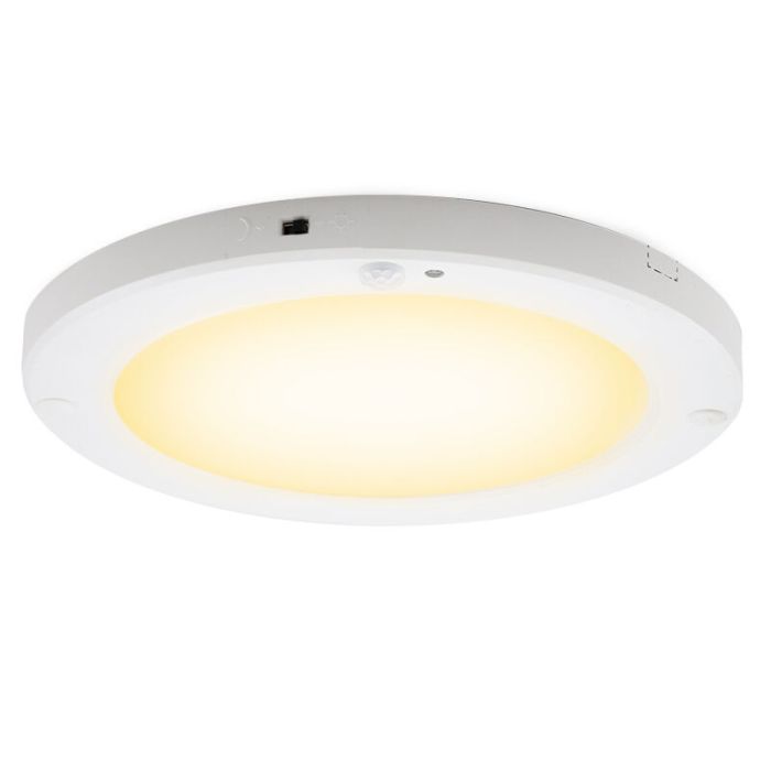 Plastikowa lampa sufitowa z czujnikiem biała, Luan, 20W, 3000K LED