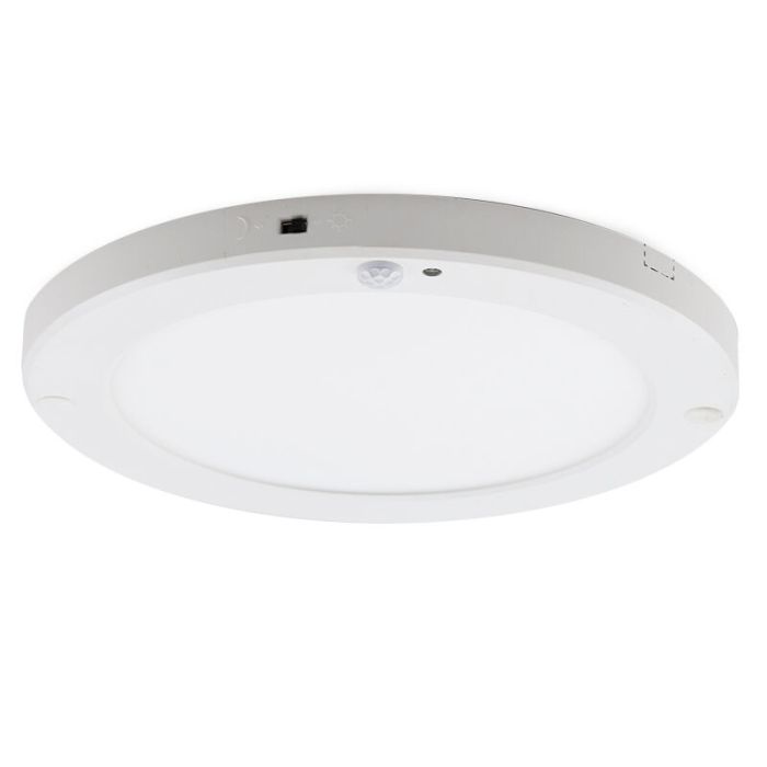 Plastikowa lampa sufitowa z czujnikiem biała, Luan, 20W, 3000K LED