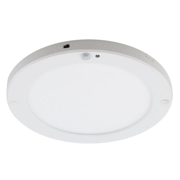 Plastikowa lampa sufitowa z czujnikiem biała, Luan, 20W, 3000K LED