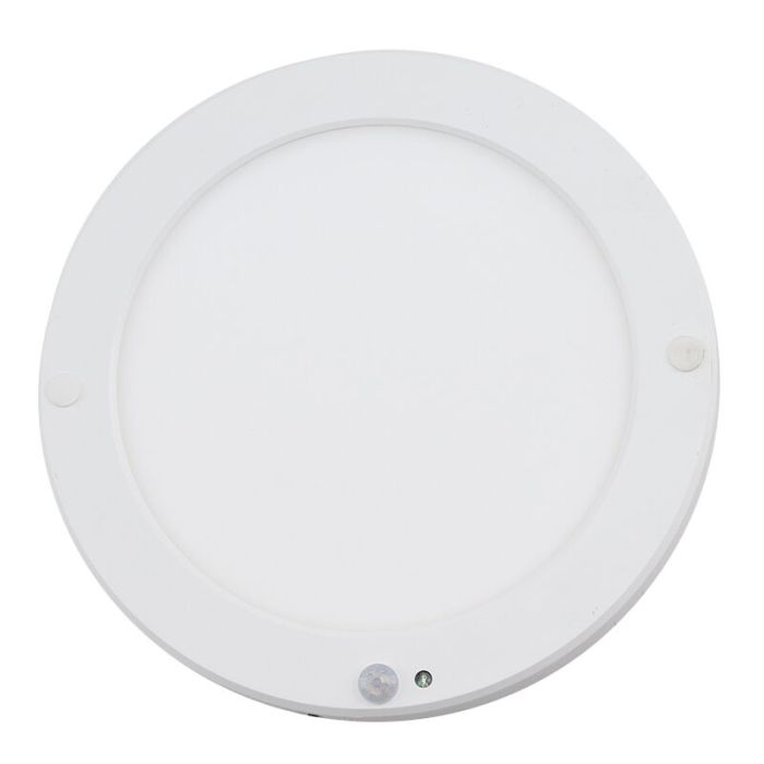 Plastikowa lampa sufitowa z czujnikiem biała, Luan, 20W, 3000K LED