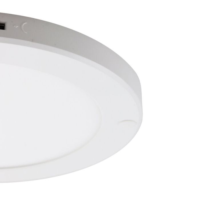 Plastikowa lampa sufitowa z czujnikiem biała, Luan, 20W, 3000K LED