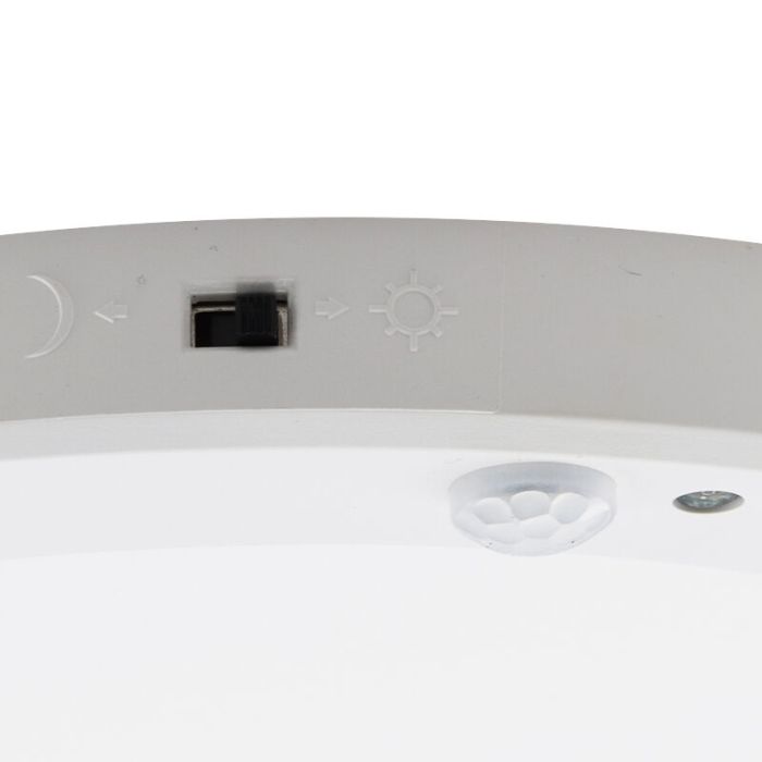 Plastikowa lampa sufitowa z czujnikiem biała, Luan, 20W, 3000K LED