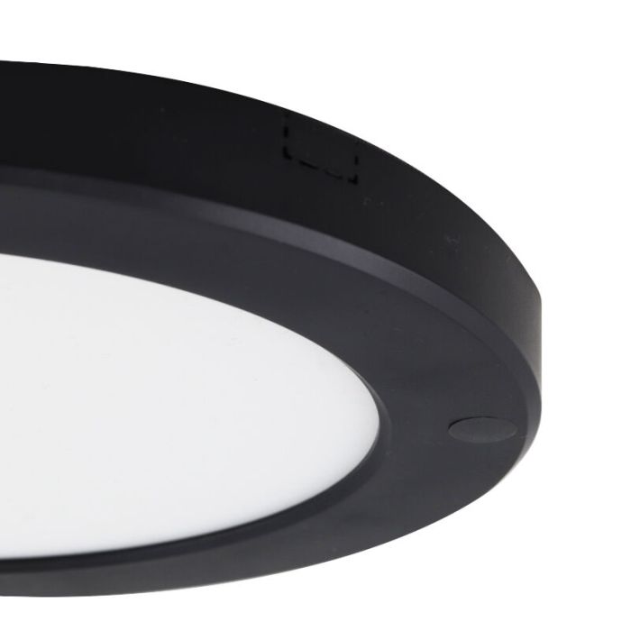 Plastikowa lampa sufitowa z czujnikiem czarna, Luan, 20W, 3000K LED