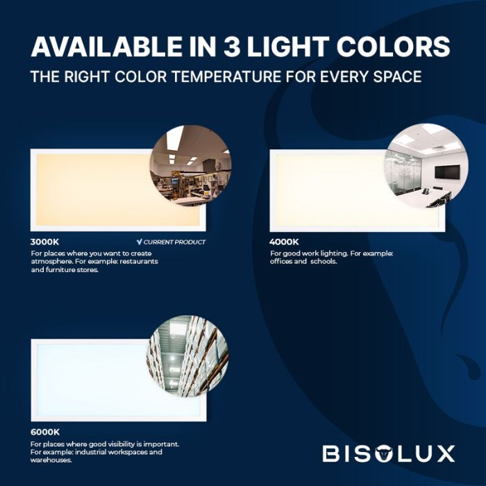 Bisolux Master panel LED 60x120 cm, 60W, 3000K