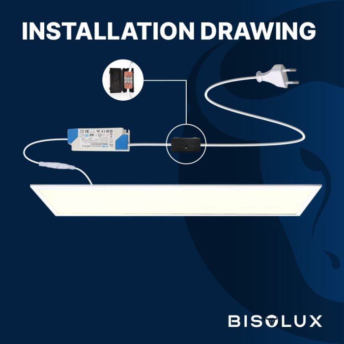 Bisolux Master panel LED 60x120 cm, 60W, 3000K