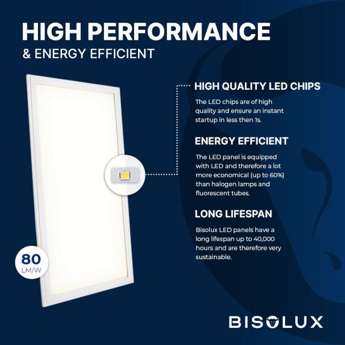 Bisolux Master panel LED 30x60 cm, 24W, 3000K