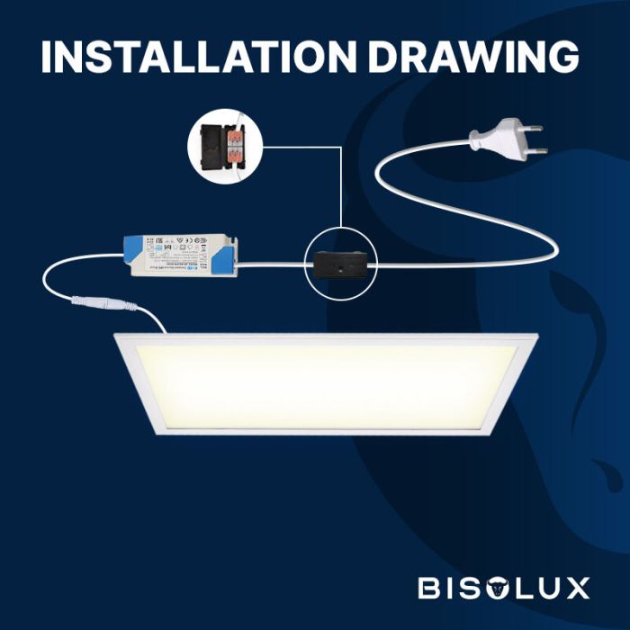Bisolux Master panel LED 30x60 cm, 24W, 3000K